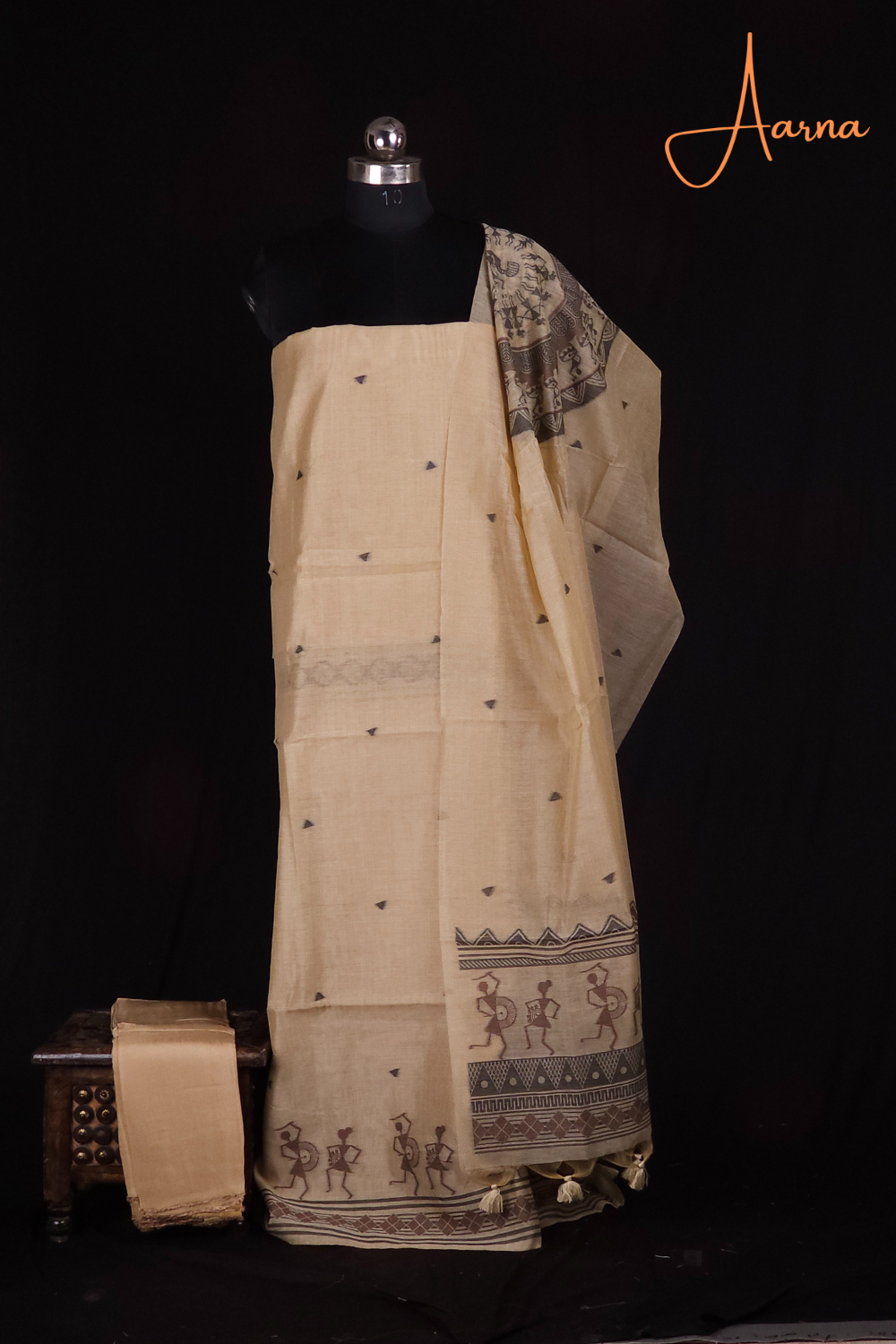beige two piece prom dress Beige Chanderi Dress Material – Prasannalakshmisilks