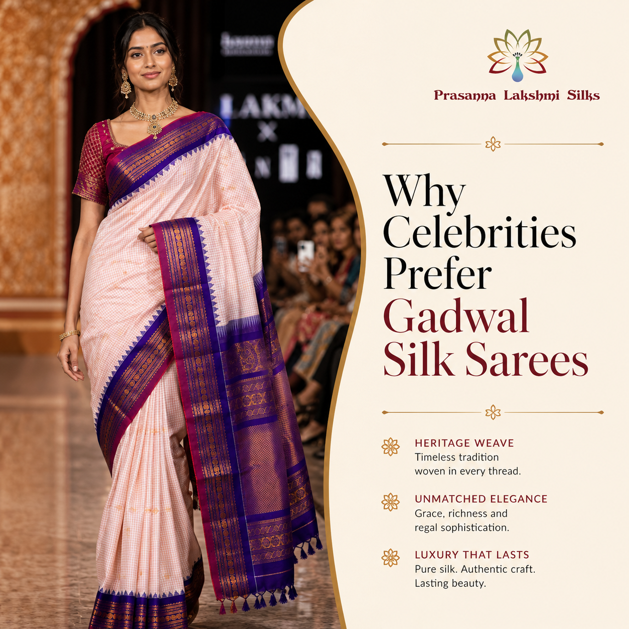 Why Celebrities Prefer Gadwal Silk Sarees: The Elite Choice for High-Fashion Red Carpets