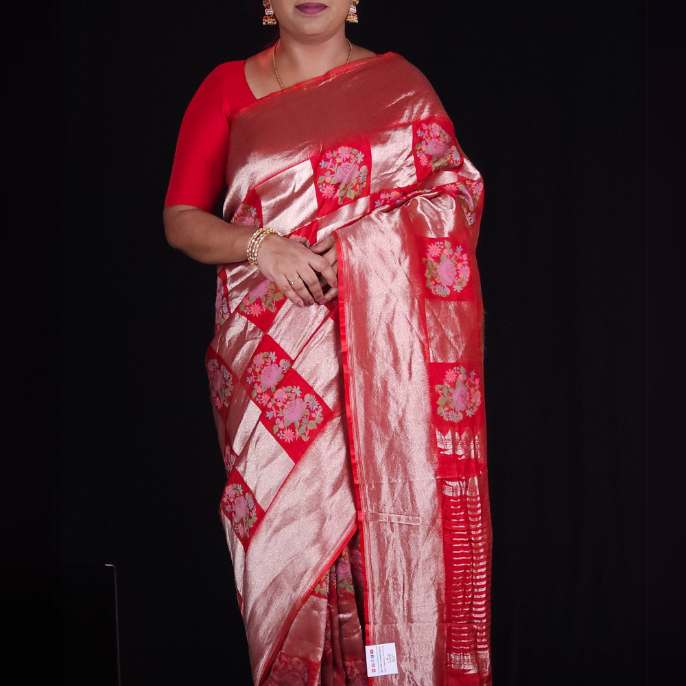  Red Mashru silk saree  