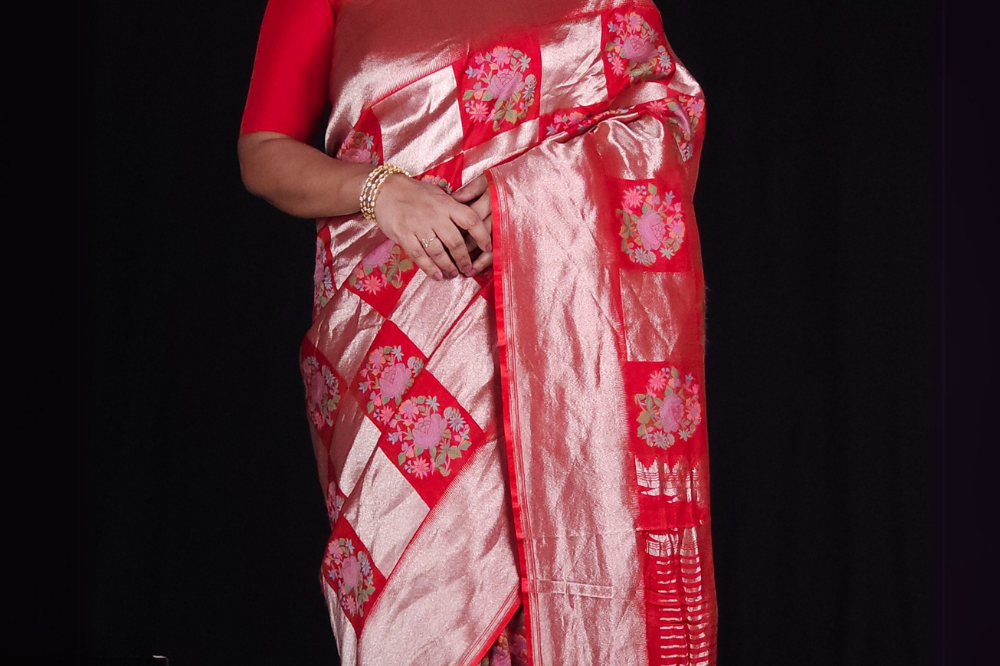 Red Mashru silk saree  