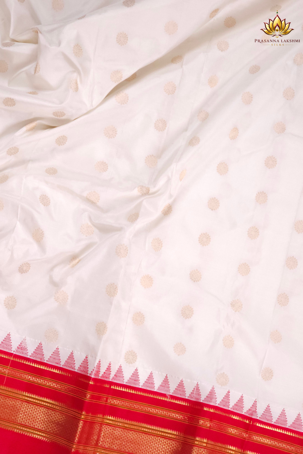 South Indian Narayanpet silk saree with brocade pallu and metallic zari borders