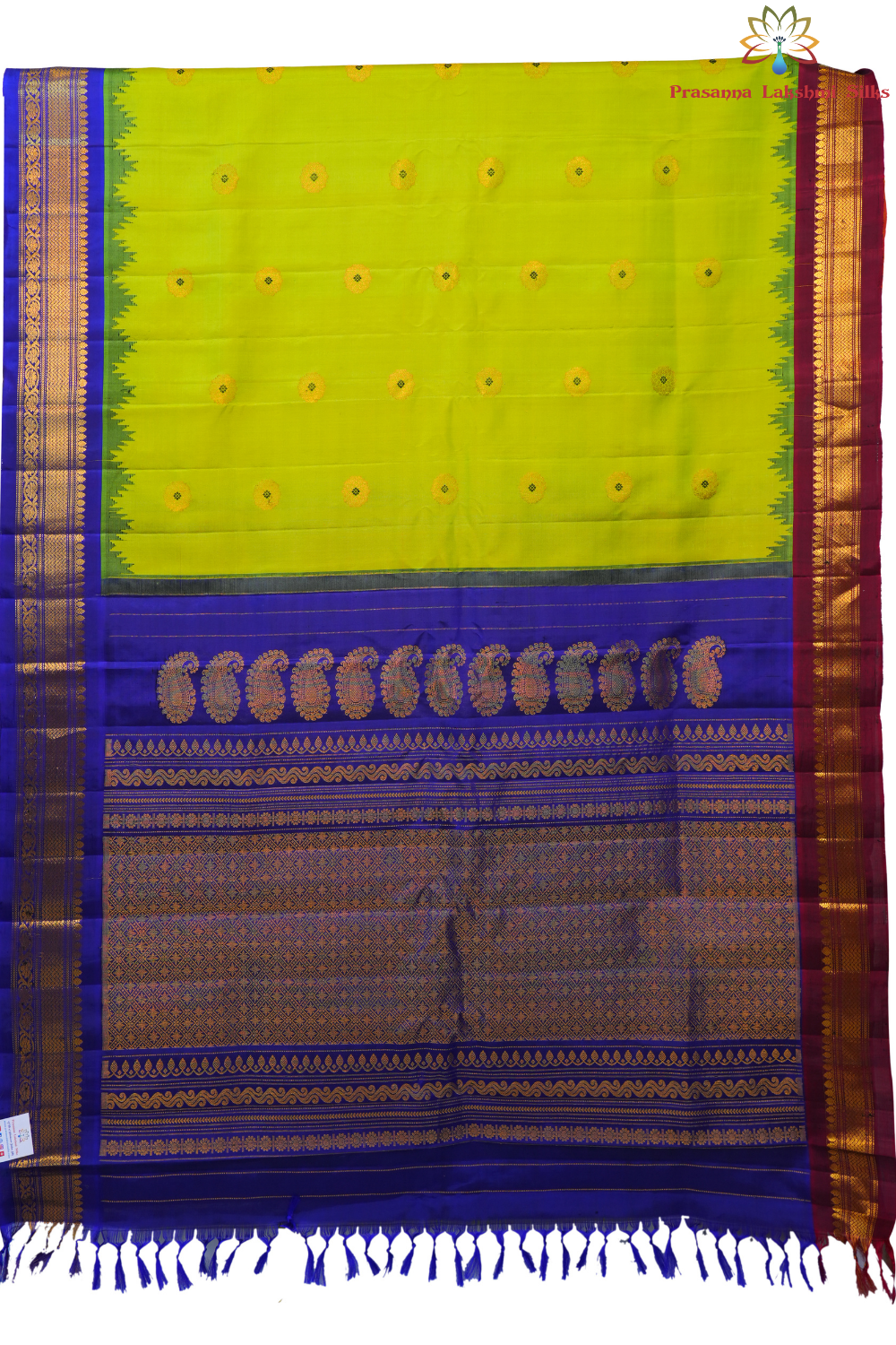 Silk Mark certified red Gadwal silk saree with  zari woven border, perfect for weddings and festive occasions