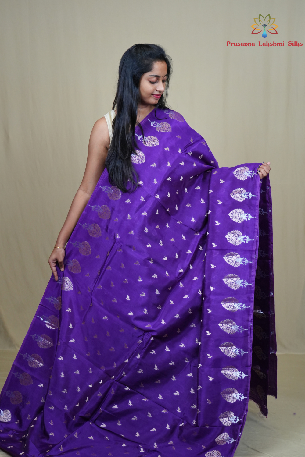 Traditional Banarasi silk saree featuring rich brocade pallu and matching brocade blouse.
