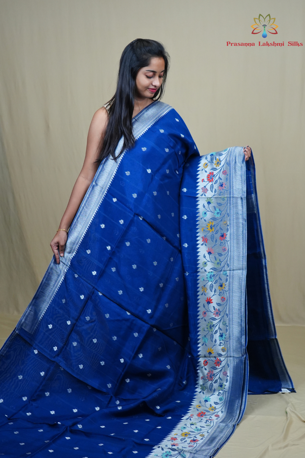 Traditional Tussar Georgette saree suitable for weddings and festive occasions with zari work.