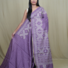 Semi Tussar silk saree with all-over small Kutch work motifs and beautiful borders.
