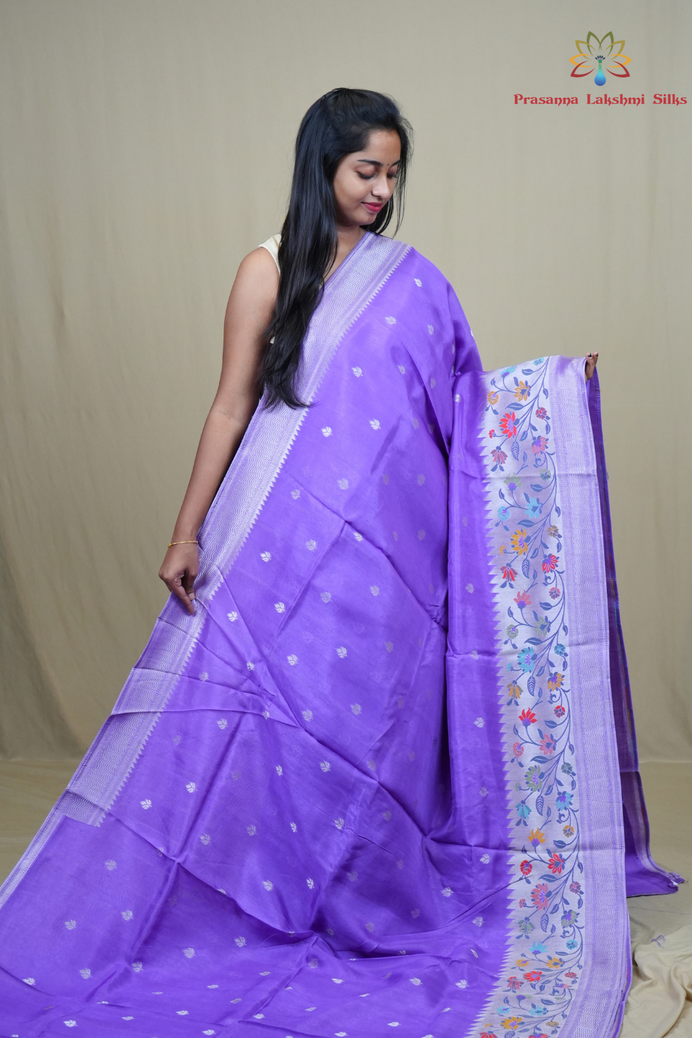 Traditional Tussar Georgette saree suitable for weddings and festive occasions with zari work.