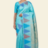 Pure handloom Gadwal silk saree with all-over zari motifs and intricate turning borders

