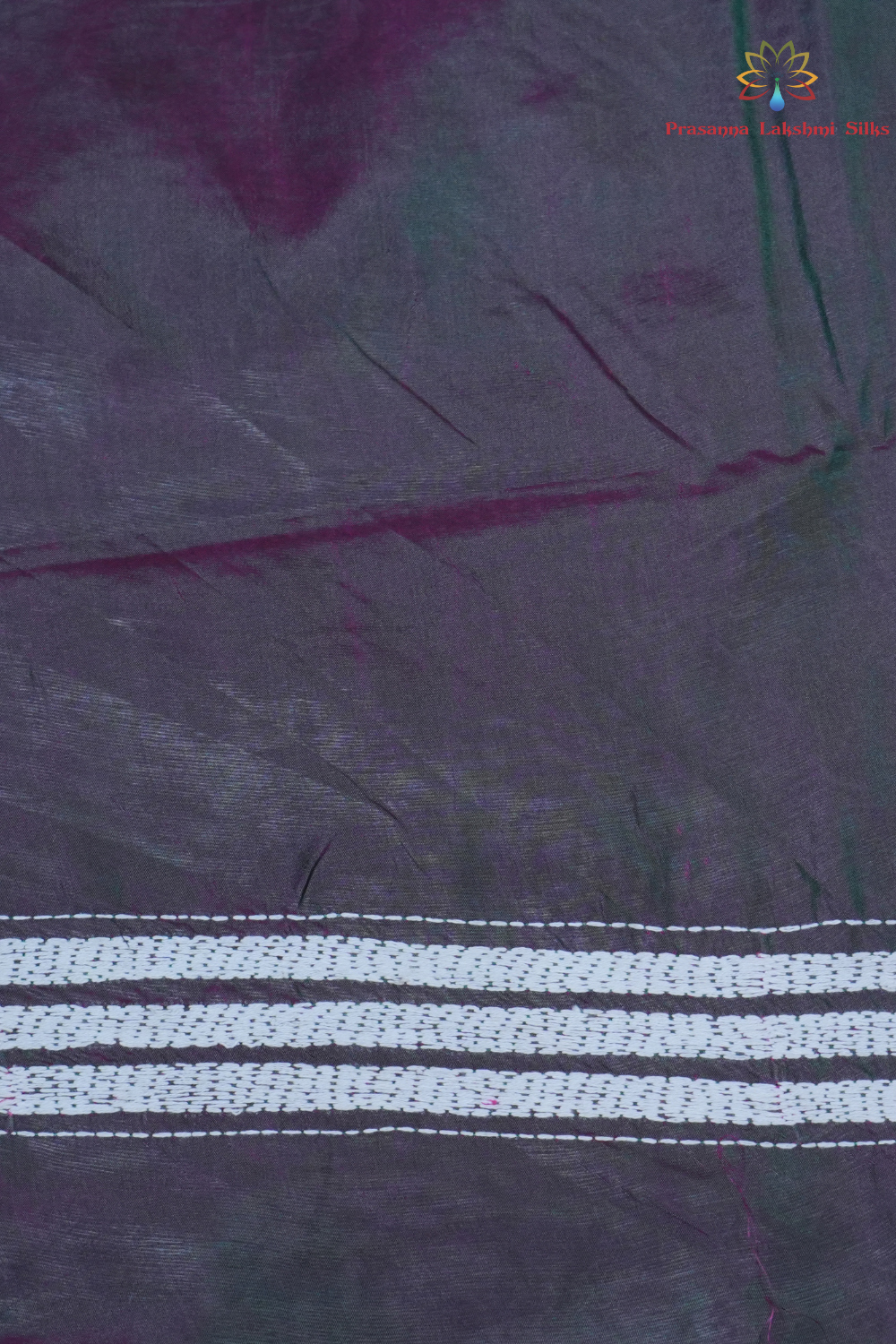 Traditional semi Bangalore silk saree with intricate Kantha embroidery suitable for festive occasions.