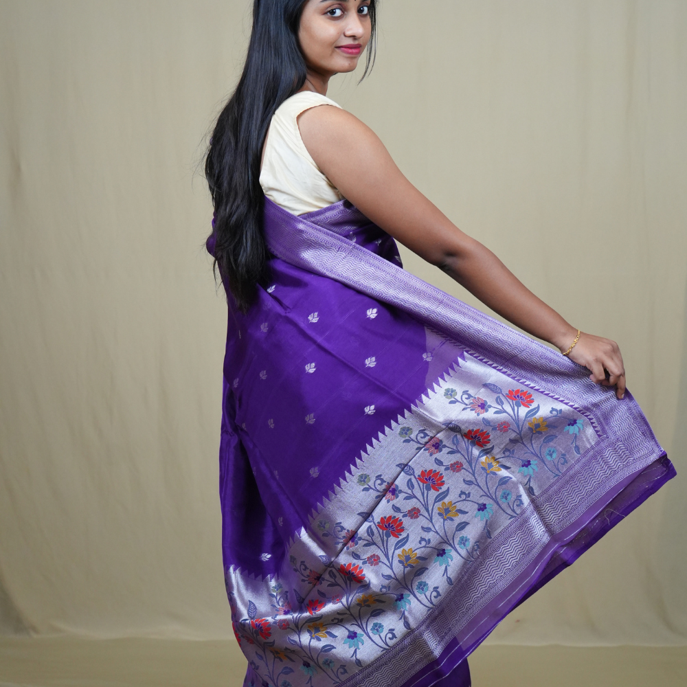 Traditional Tussar Georgette saree suitable for weddings and festive occasions with zari work.
