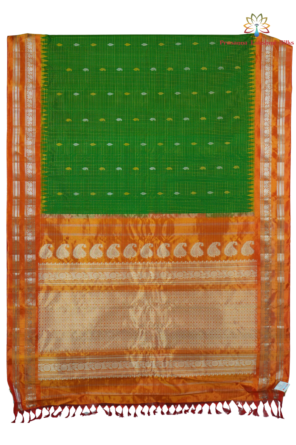 Traditional handloom Gadwal pure silk saree with zari woven tissue borders suitable for weddings.