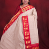 Lightweight Gadwal cotton saree featuring elegant zari border and striped pallu design.
