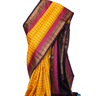 Handloom Gadwal pure silk saree with all-over zari stripes and rich tissue pallu.
