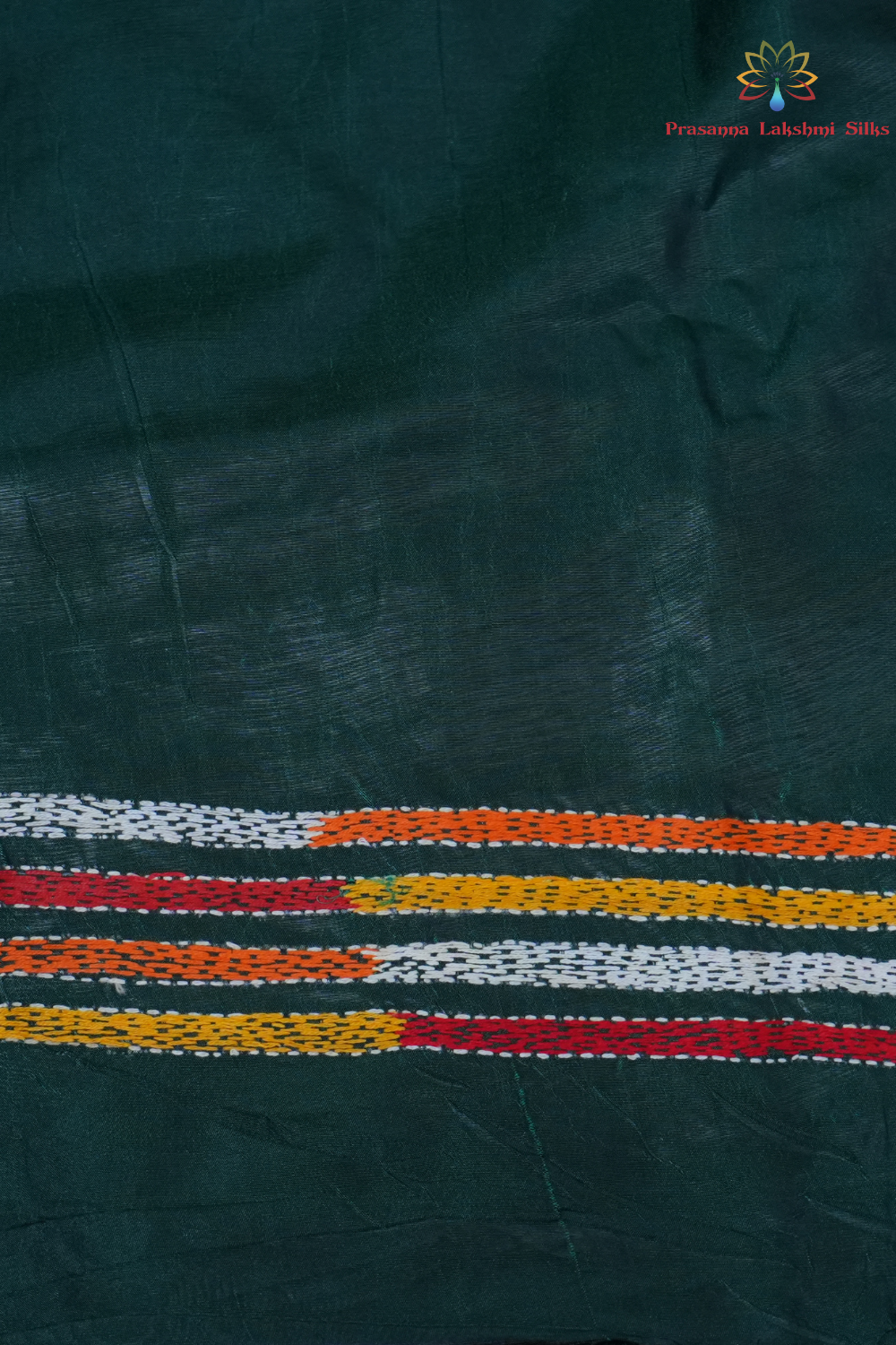 Traditional semi Bangalore silk saree with intricate Kantha embroidery suitable for festive occasions.