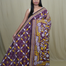 Semi Bangalore silk saree with all-over hand Kantha work and rich embroidered pallu.
