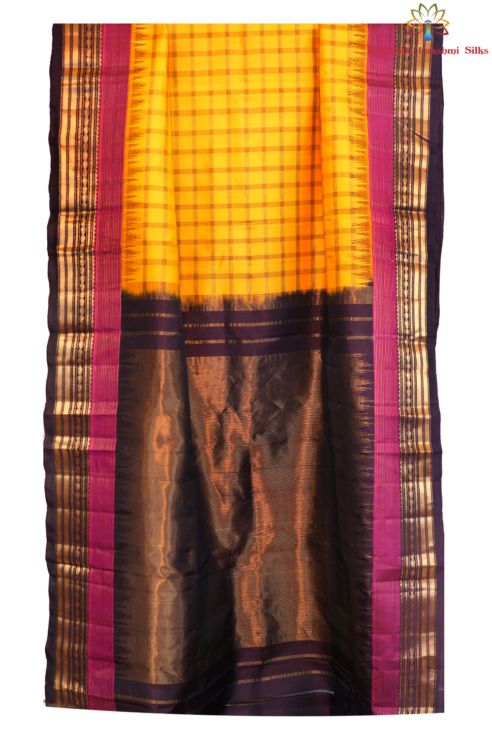 Elegant handloom Gadwal pure silk saree suitable for weddings and grand celebrations.