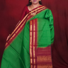 Lightweight Gadwal cotton saree featuring elegant zari border and striped pallu design.
