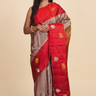 Pure handloom Gadwal silk saree with all-over zari motifs and intricate turning borders
