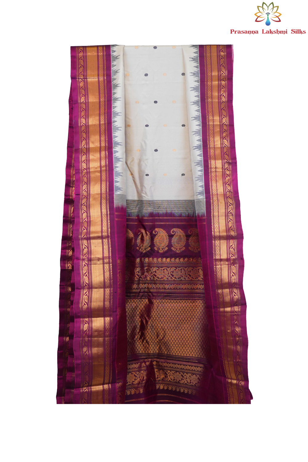 Elegant handloom Gadwal pure silk saree suitable for weddings and special occasions.