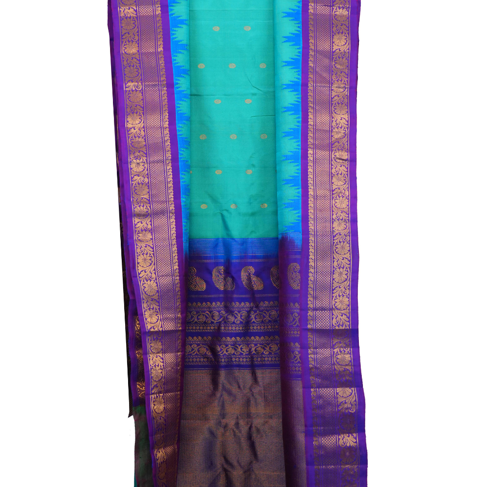 Elegant handloom Gadwal pure silk saree suitable for weddings and special occasions.