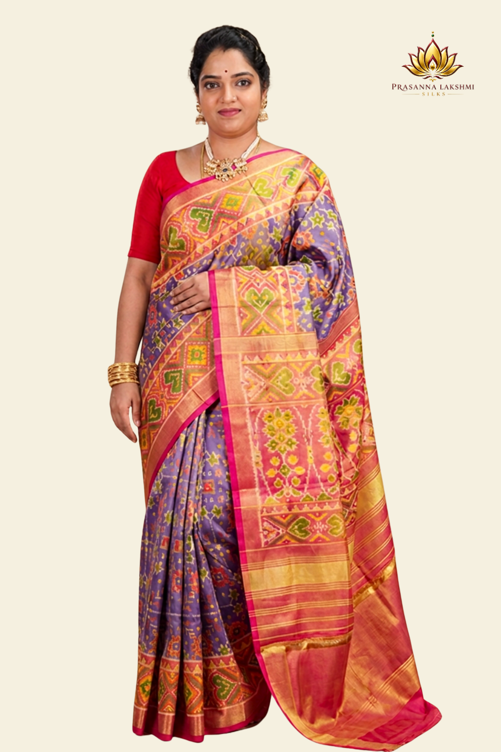 Handloom tissue patola pure silk saree with traditional woven design
