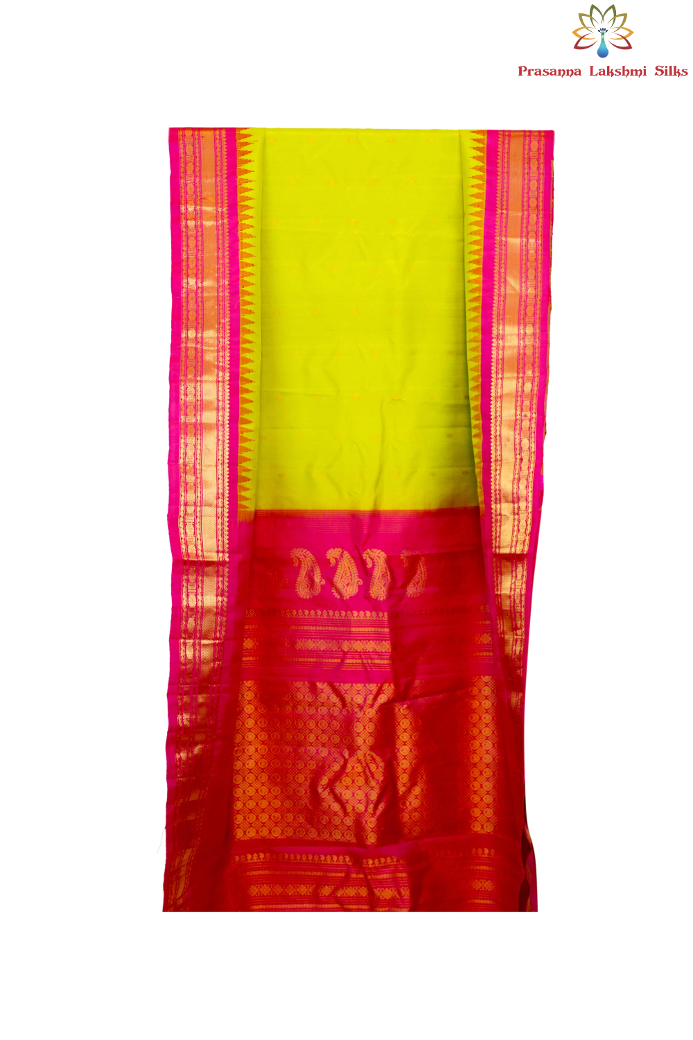 Elegant handloom Gadwal pure silk saree suitable for weddings and special occasions.