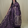 Semi Dupion Silk Saree with all-over zari woven motifs, rich brocade pallu, and elegant zari borders.
