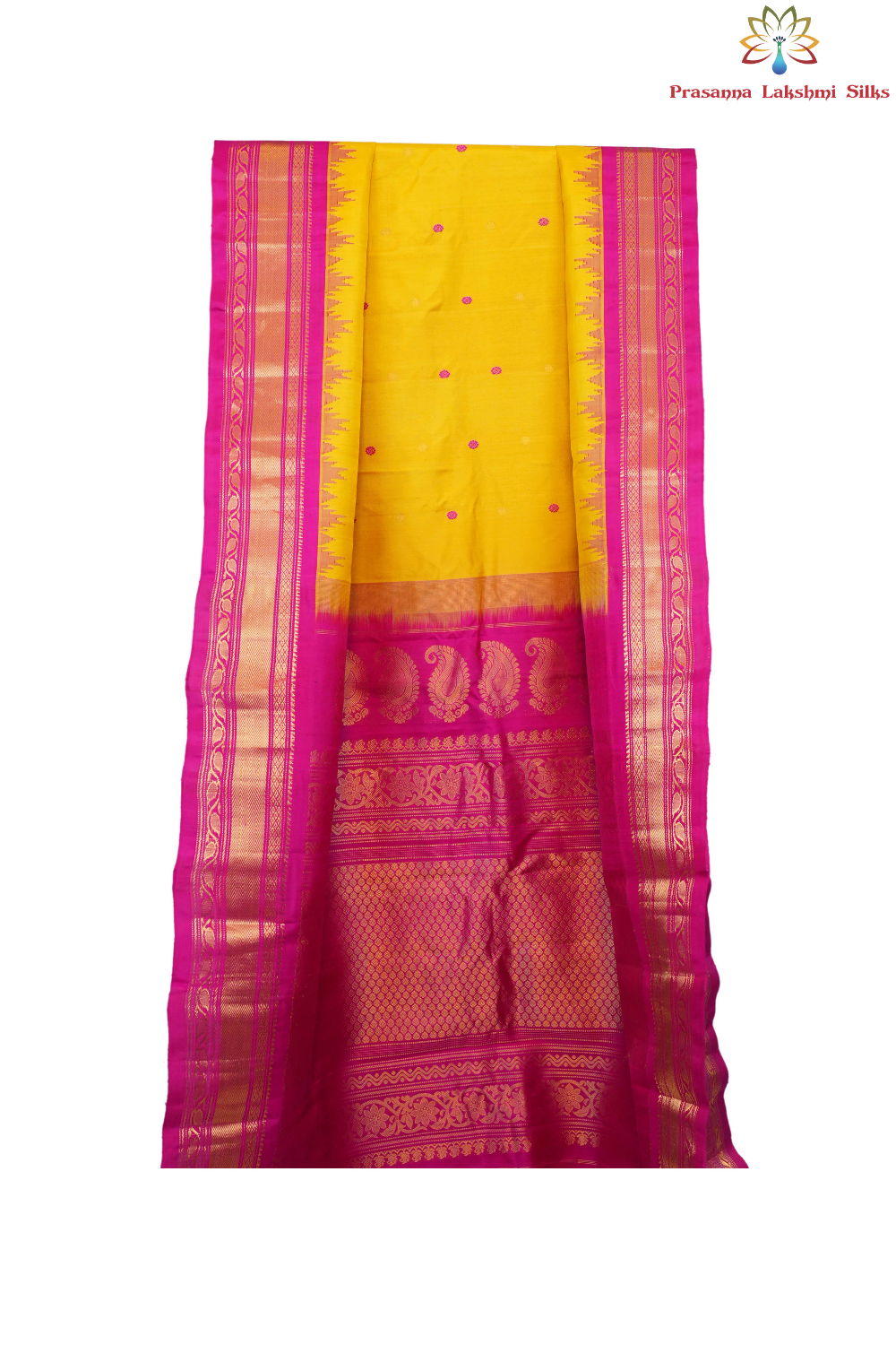 Elegant handloom Gadwal pure silk saree suitable for weddings and special occasions.