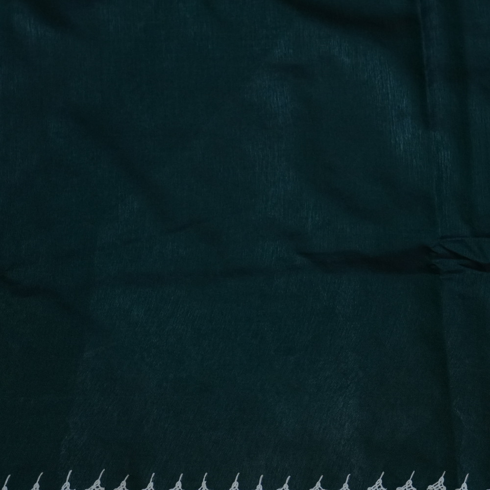 Traditional semi Bangalore silk saree with intricate Kantha embroidery suitable for festive occasions.