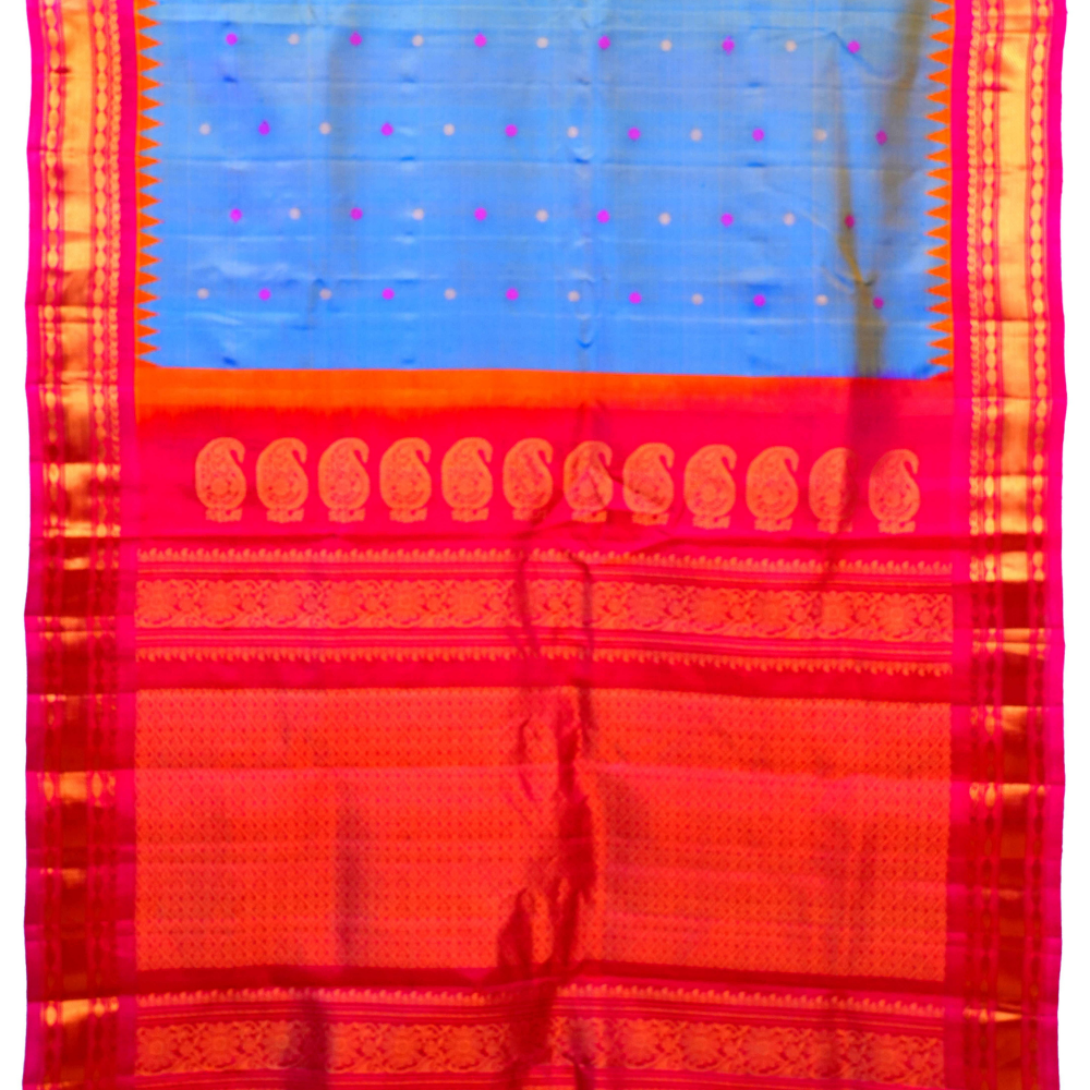 Elegant handloom Gadwal pure silk saree suitable for weddings and special occasions.