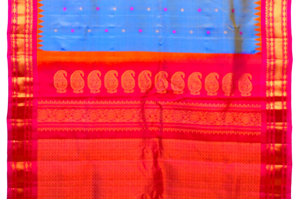 Elegant handloom Gadwal pure silk saree suitable for weddings and special occasions.