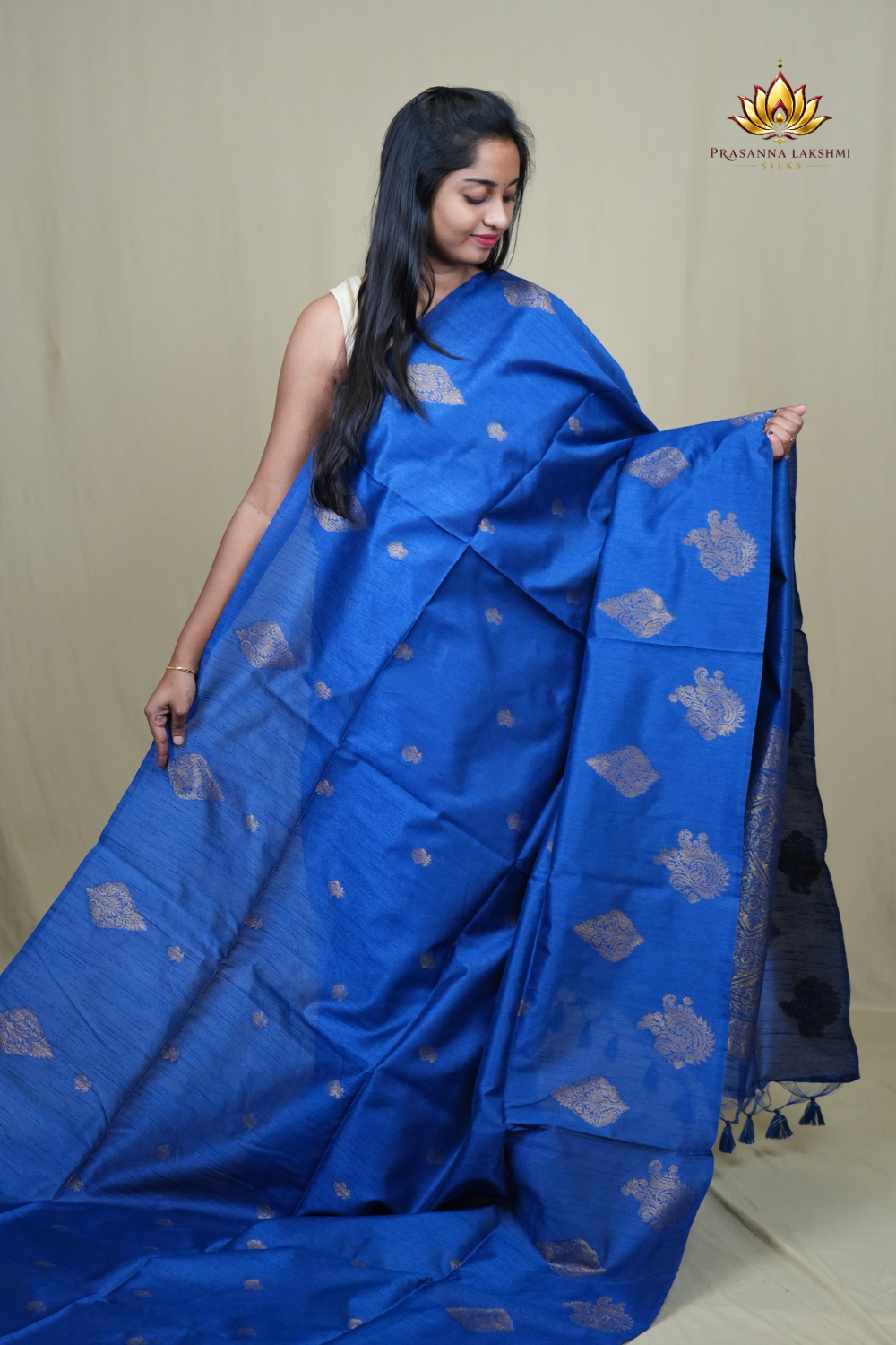 Traditional Semi Dupion Saree with woven zari motifs, ornate borders, and rich brocade pallu for weddings and festive occasions.