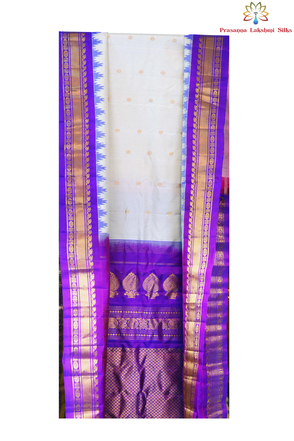 Elegant handloom Gadwal pure silk saree suitable for weddings and special occasions.