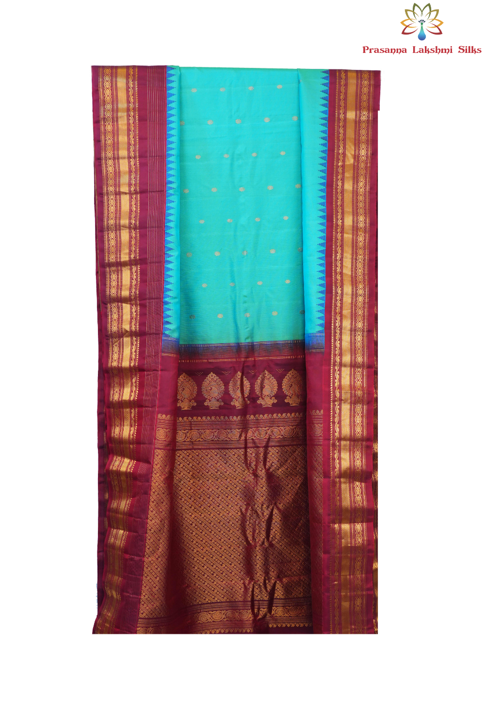Elegant handloom Gadwal pure silk saree suitable for weddings and special occasions.