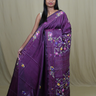 Semi Tussar saree with all-over thread woven motifs and rich Parsi work pallu.

