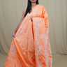 Semi Bangalore Silk Saree with all-over Kutch work motifs and rich embroidered pallu.
