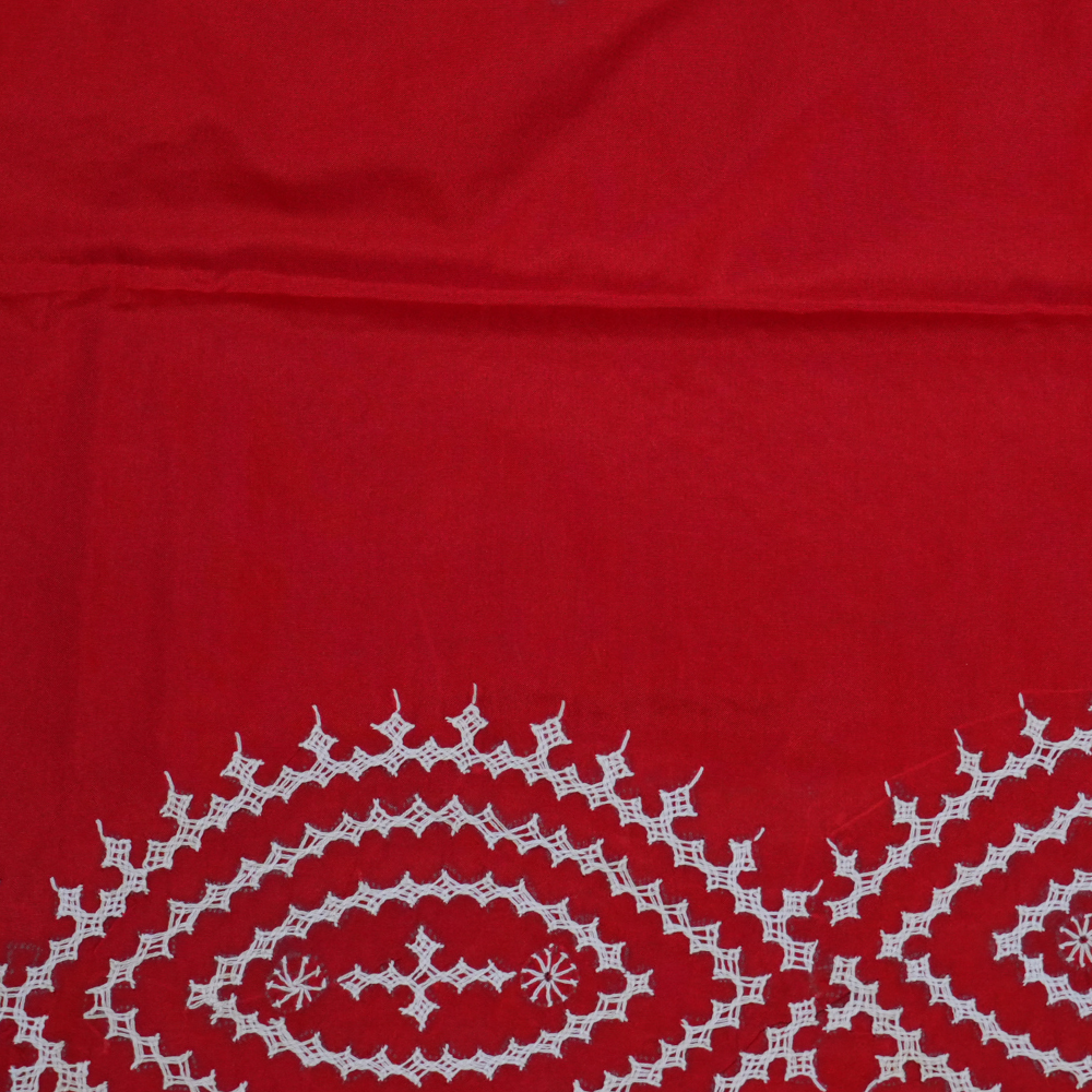 Elegant Semi Bangalore Silk Saree suitable for festive occasions with detailed Kutch embroidery.