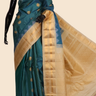 Handloom Gadwal pure silk saree with classic checks pattern and rich zari brocade pallu.
