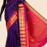 Handloom Gadwal pure silk saree with classic checks pattern and rich zari brocade pallu.
