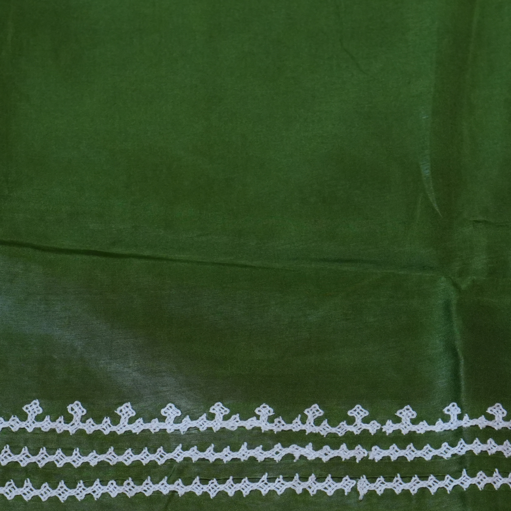 Elegant Semi Bangalore Silk Saree suitable for festive occasions with detailed Kutch embroidery.