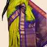 Handloom Gadwal pure silk saree with zari woven motifs
