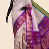 Handloom Gadwal pure silk saree with zari woven motifs
