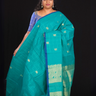  Rama Green  Kanjeevaram cotton saree with zari woven pallu and blouse
