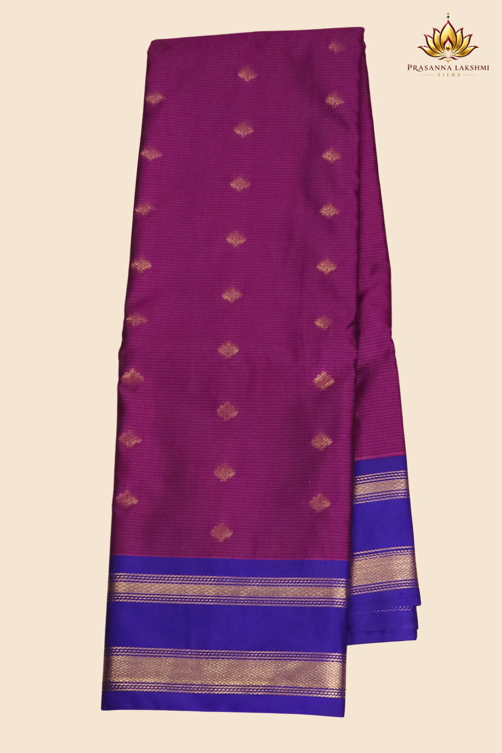 Festive semi Gadwal saree with zari stripe detailing and woven gap border finish