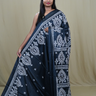 Semi Bangalore Silk Saree with all-over Kutch work motifs and rich embroidered pallu.
