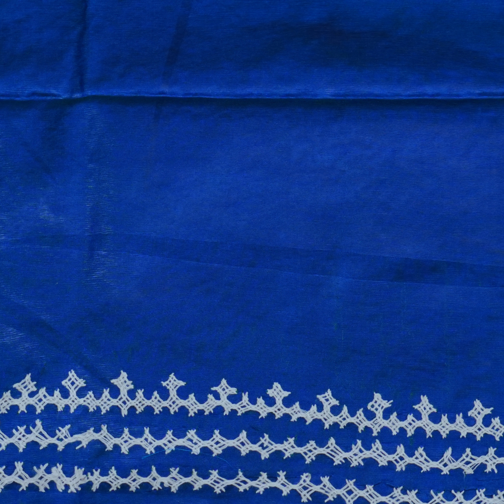 Elegant Semi Bangalore Silk Saree suitable for festive occasions with detailed Kutch embroidery.