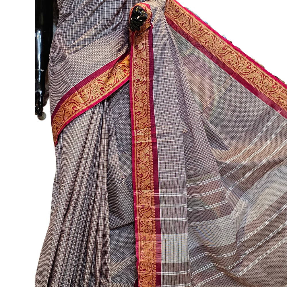 Ash Kanjeevaram Cotton Saree