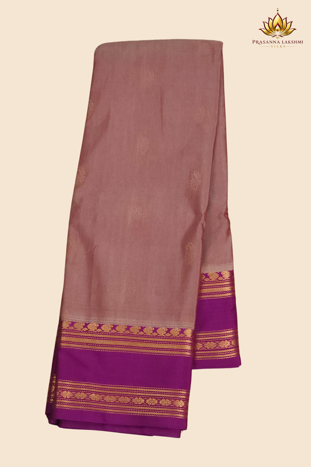 Festive semi Gadwal saree with zari stripe detailing and woven gap border finish