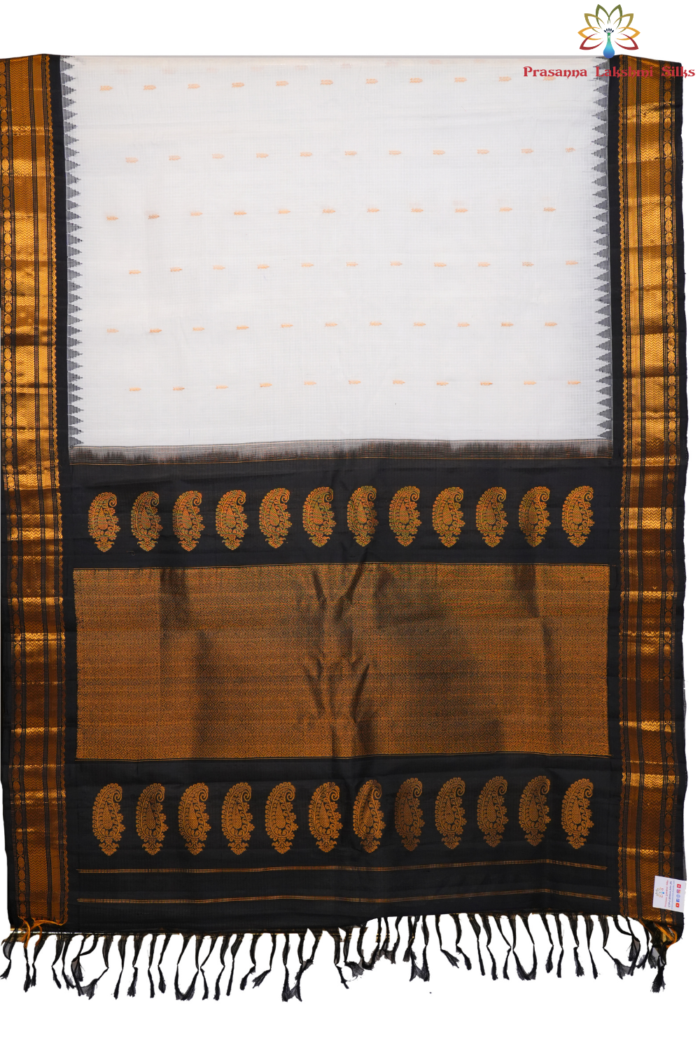Traditional Gadwal SiCo saree featuring exquisite zari woven borders and blouse piece.
