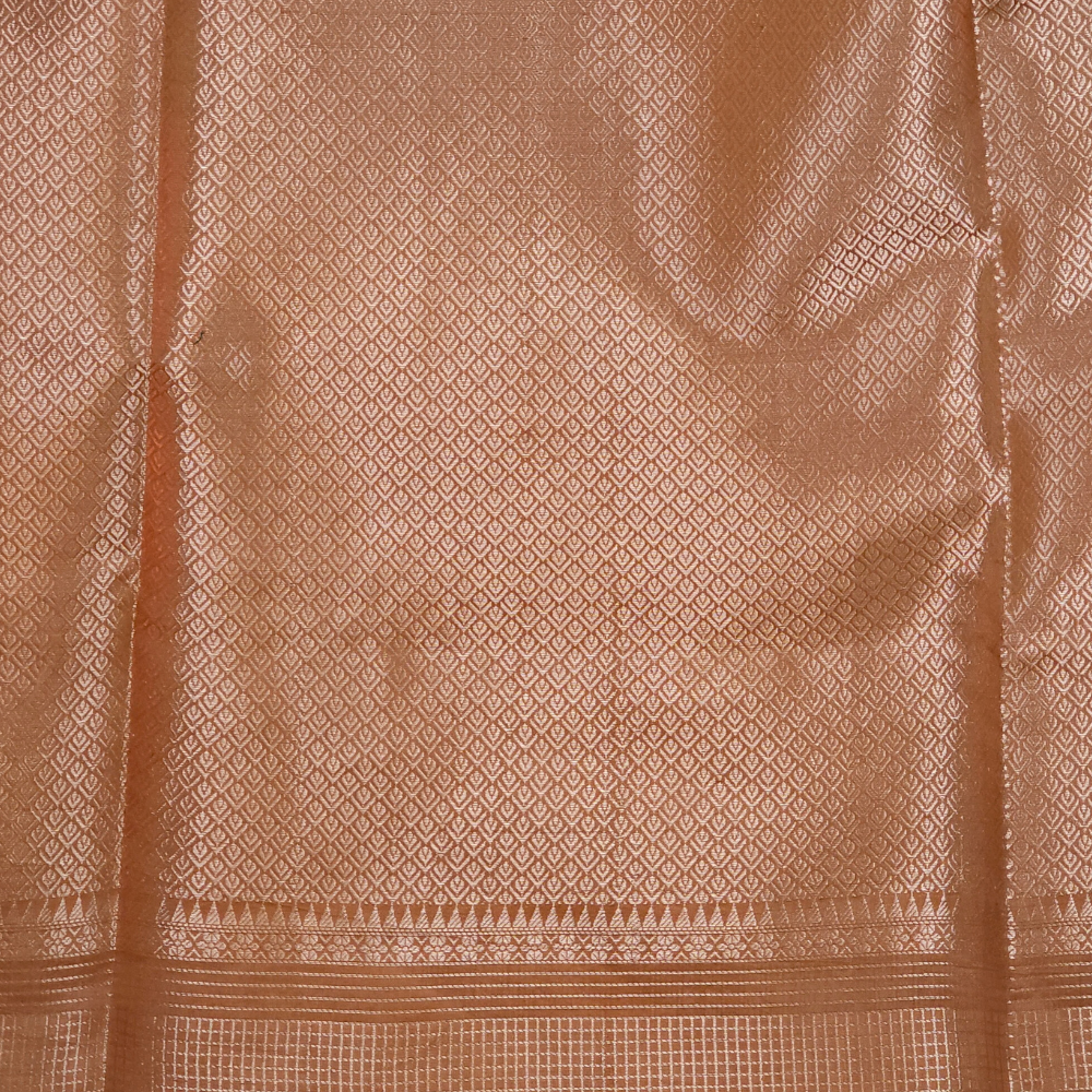 Elegant Chiniya silk saree with rich zari border and matching running blouse