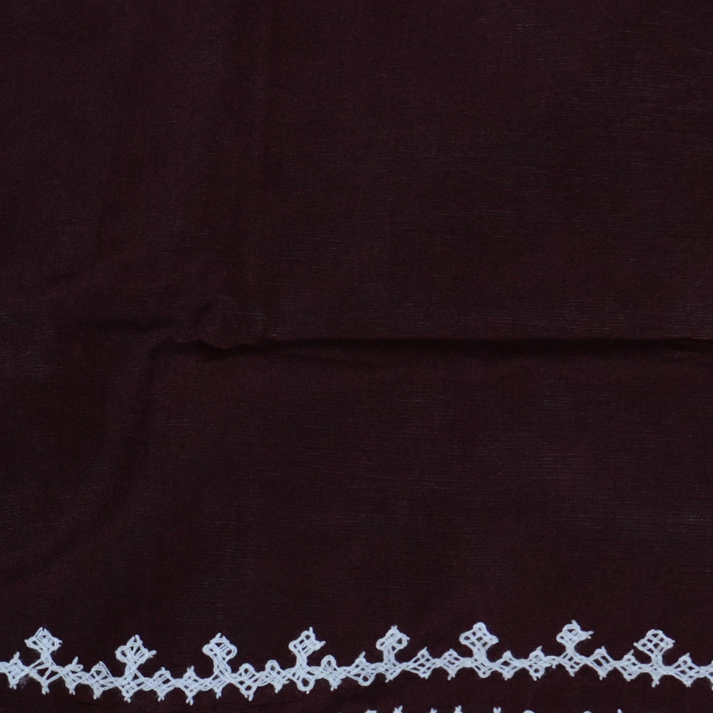 Elegant Semi Bangalore Silk Saree suitable for festive occasions with detailed Kutch embroidery.
